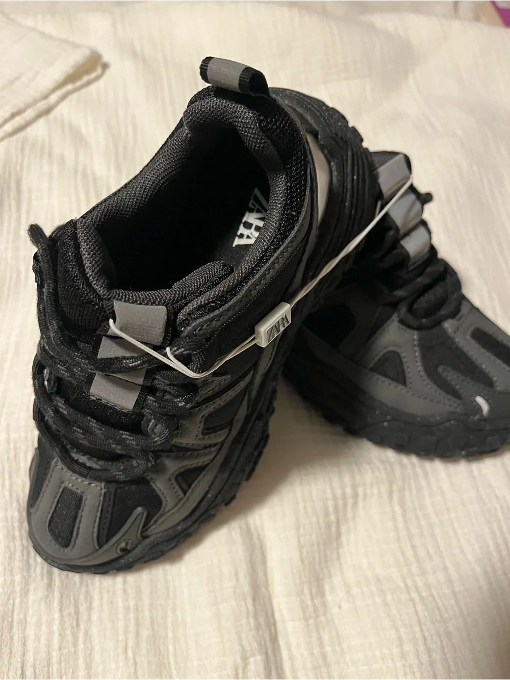 Zara Black and Gray Chunky Trail Sneakers